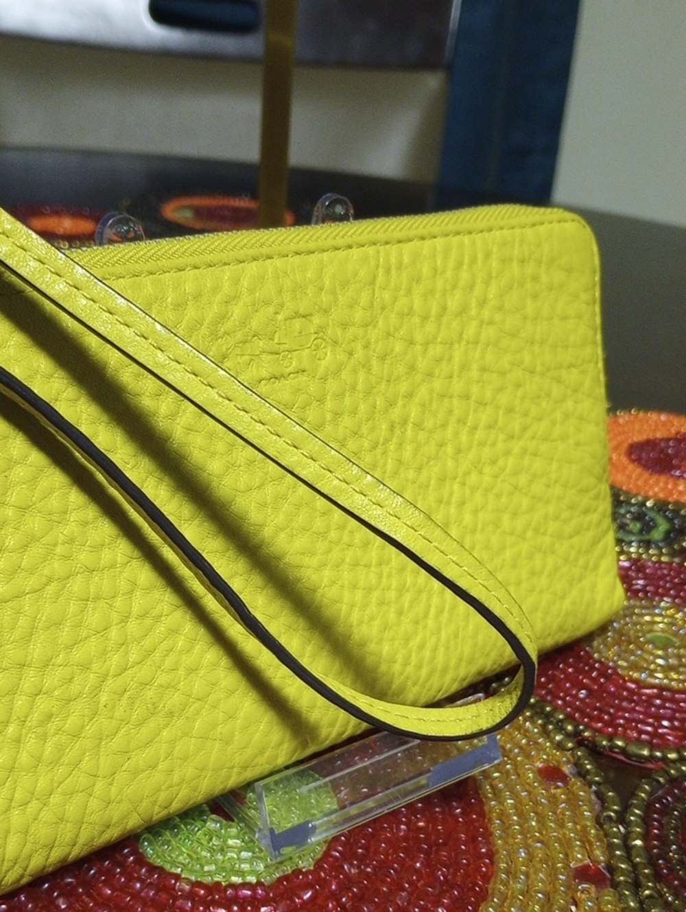 Coach Leather Wristlet Yellow - Picture 14 of 16